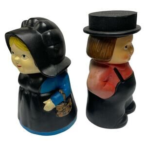 Vintage Set of 2 Pennsylvania Dutch Good Luck Hex Candies Banks Boy & Girl Japan